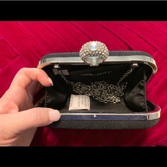 **2/$20** Black gala glam clutch party diamond handle - Picture 2 of 3